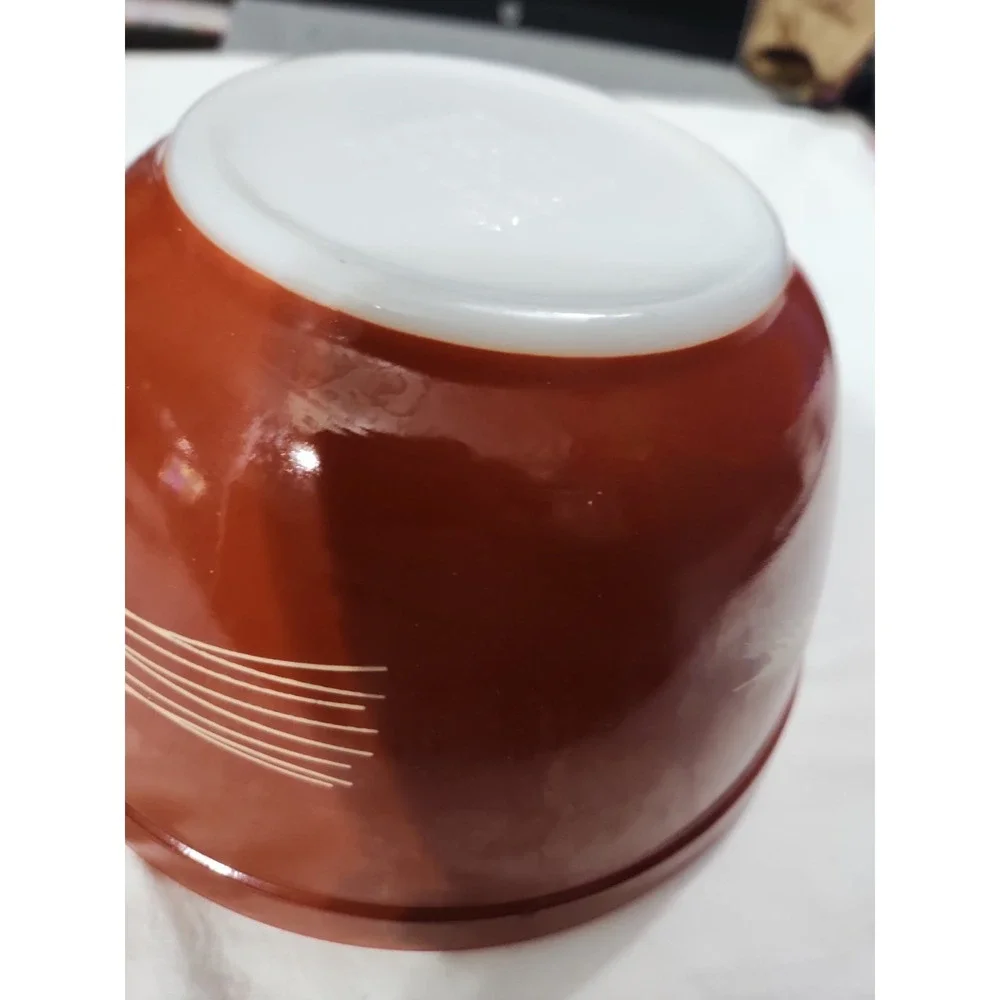 Vintage Pyrex‎ Autumn Harvest Wheat Mixing Bowl 402 1.5L Rust Orange Milk Glass